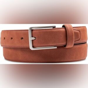 Alfani Rust Leather Belt with Silver Buckle